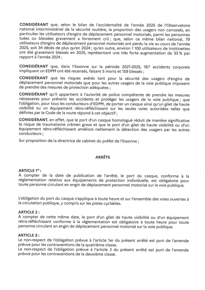 Arrêté préfectoral