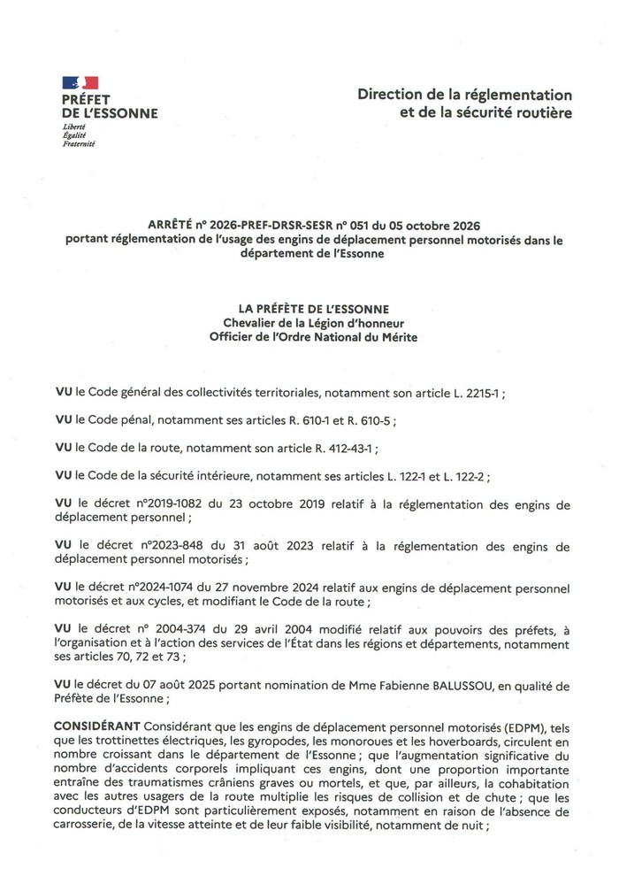Arrêté préfectoral