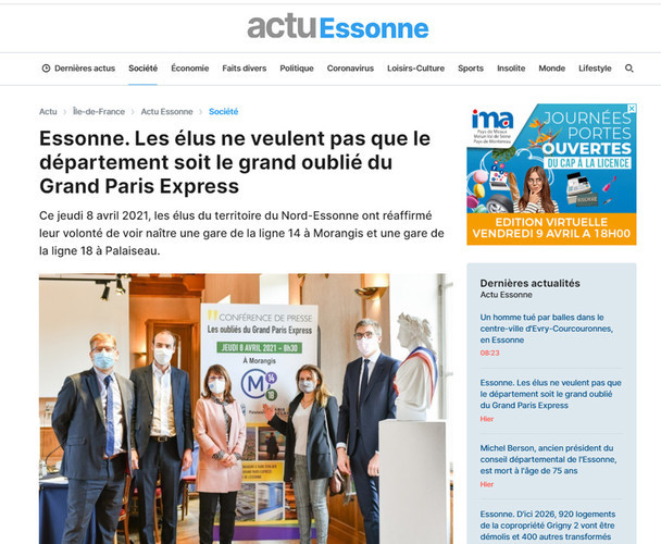 Article d'Actu Essonne (08/04/2021) Article d'Actu Essonne (08/04/2021)
