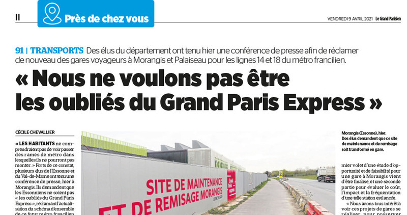Article du Grand Parisien (09/04/2021) Article du Grand Parisien (09/04/2021)