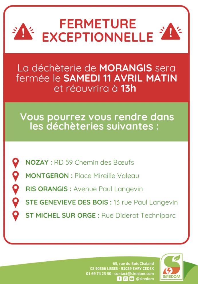 Fermeture exceptionnelle