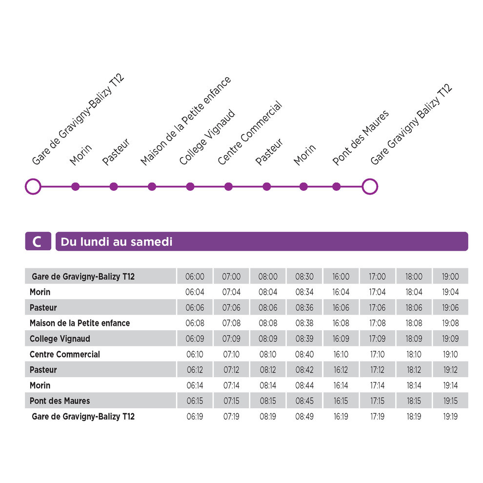 Nouveaux horaires - Ligne C